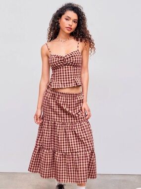 Cider Gingham Skirt